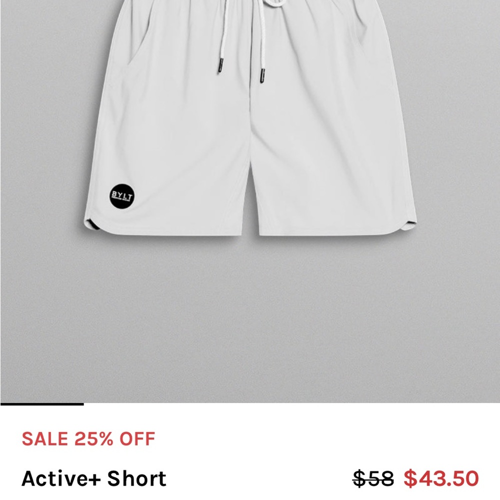 BYLT Basics Active+ White Shorts